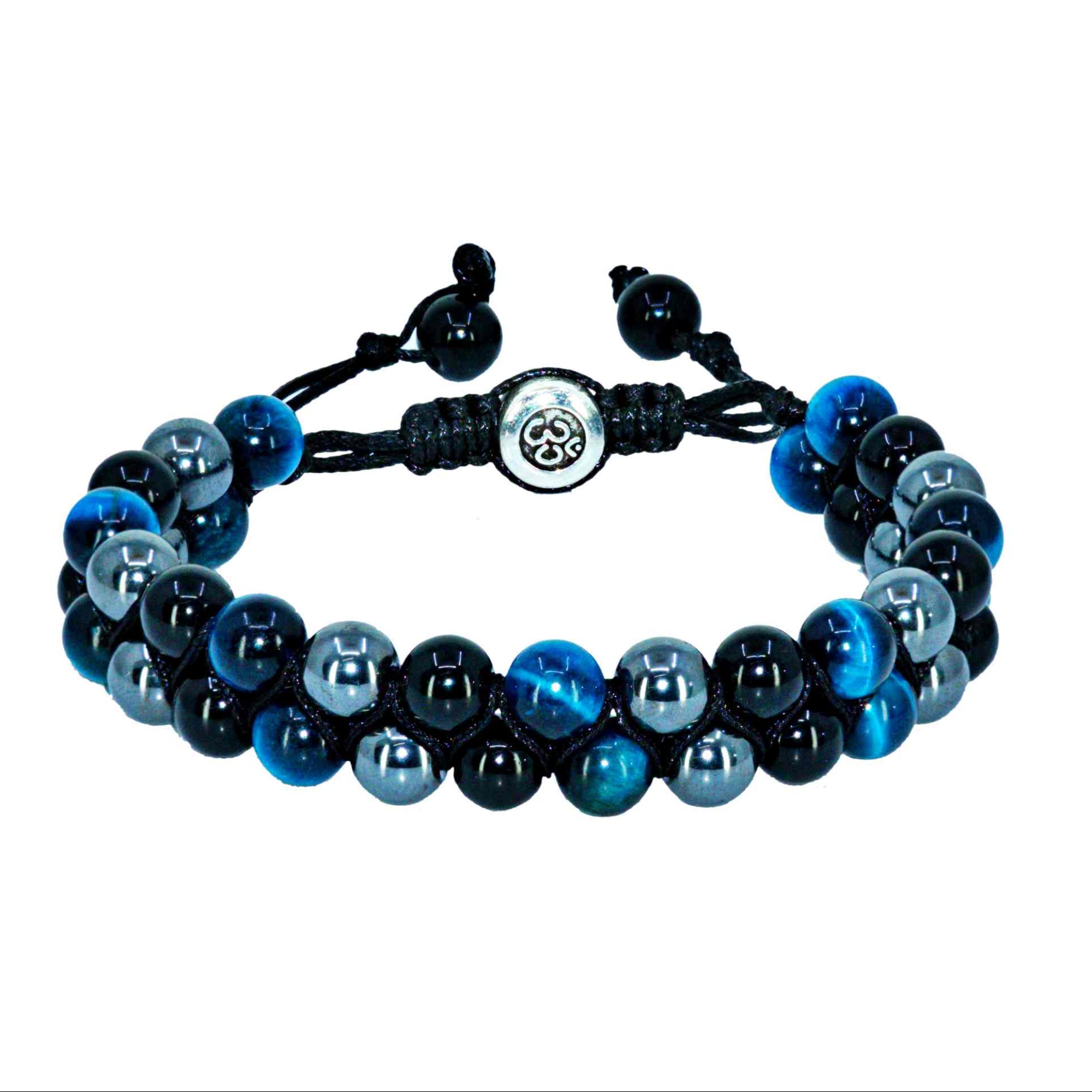 Natural Healing Stone Beaded Bracelet On White Background