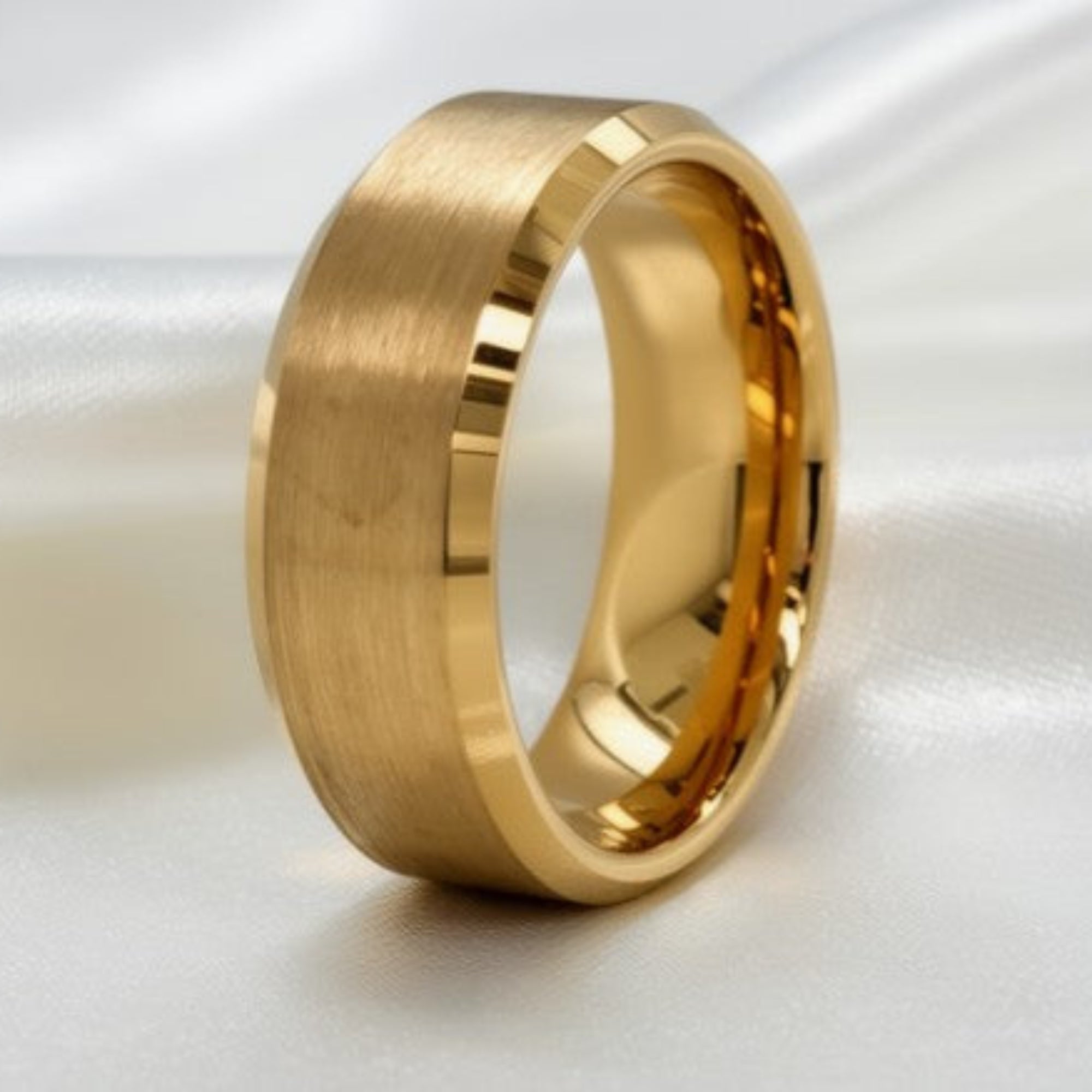 Men's 14K Gold-Plated Tungsten Wedding Band