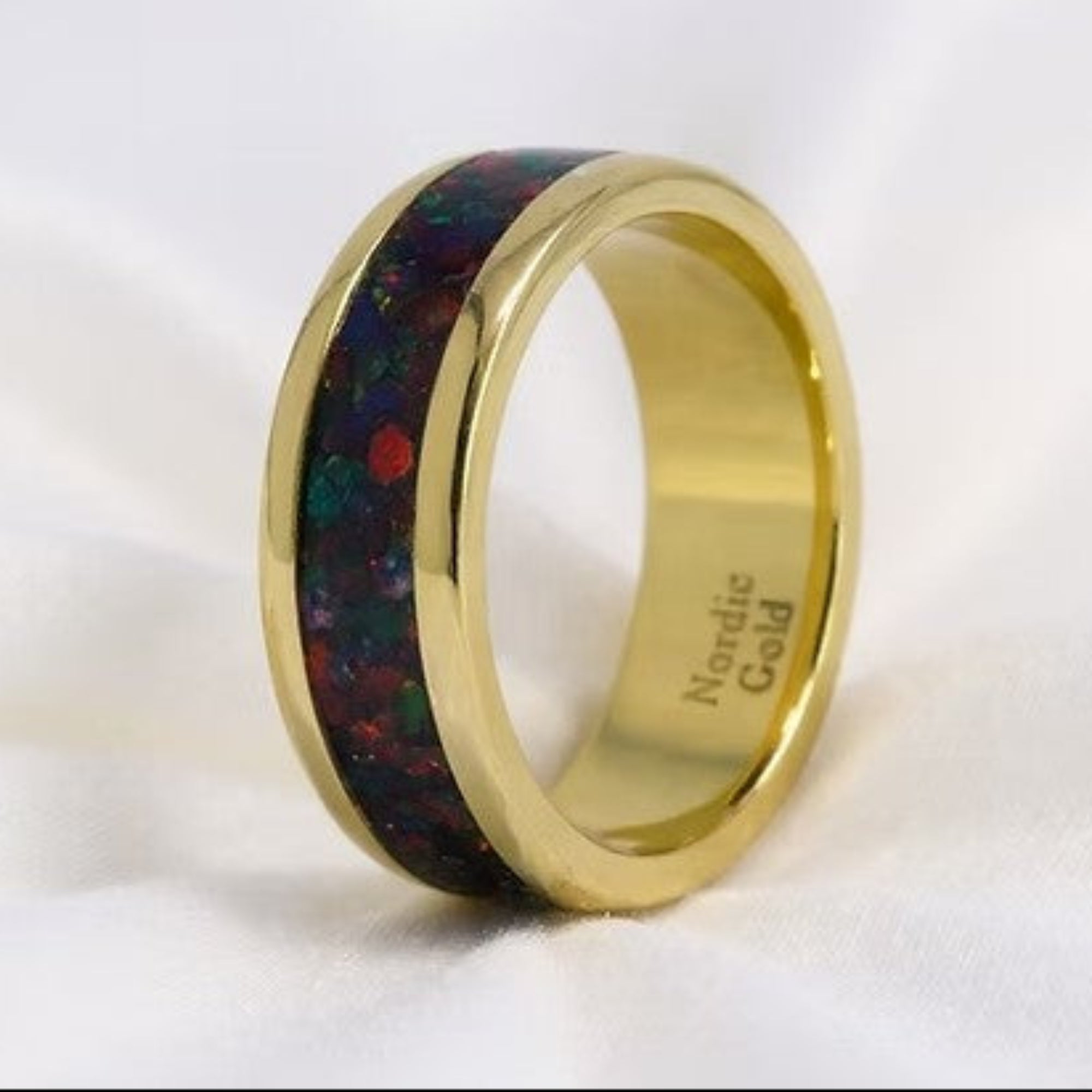 Solid Nordic Gold Ring on White Background