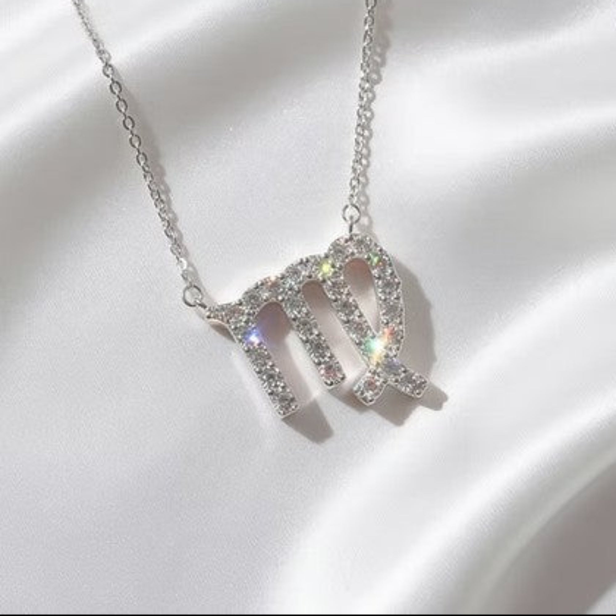 Zodiac Necklace on White Background